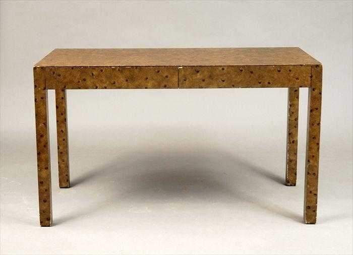 Appraisal: Modern Burlwood Console Table with Two Drawers x x in