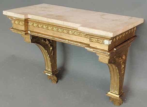 Appraisal: Continental wall shelf th c with gilt decoration and a