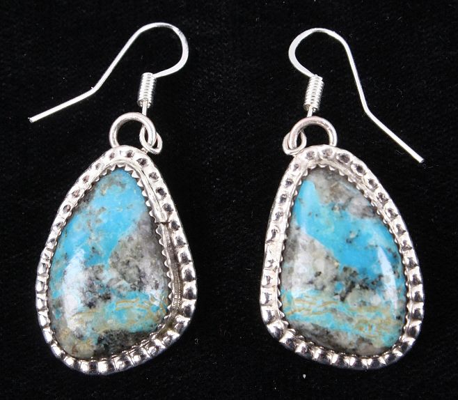 Appraisal: Navajo Stormy Mountain Turquoise Pendant Earrings Offered in this lot