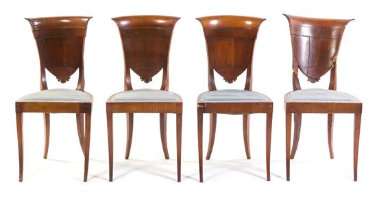 Appraisal: Sale Lot A Set of Four French Walnut Side Chairs