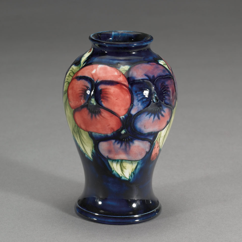 Appraisal: Moorcroft Pansy Vase c impressed marks painted initials in blue