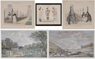 Appraisal: Group of Five Framed Prints one Le Bon Genre No