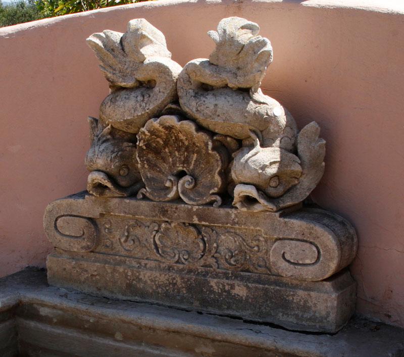 Appraisal: - Antique Carved Limestone Fountain Antique fountain limestone in the