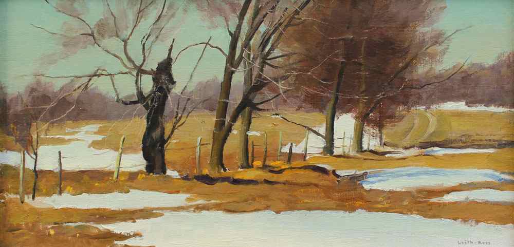 Appraisal: LEITH-ROSS Harry American - Winter Thaw Landscape OIL Canvasboard ''