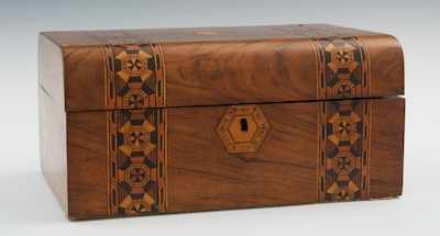 Appraisal: An Inlaid Wood Box Measuring apprx - W x D