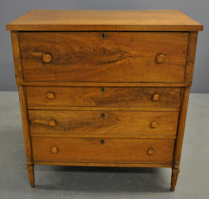 Appraisal: - Western Pennsylvania Sheraton walnut butler s desk c h