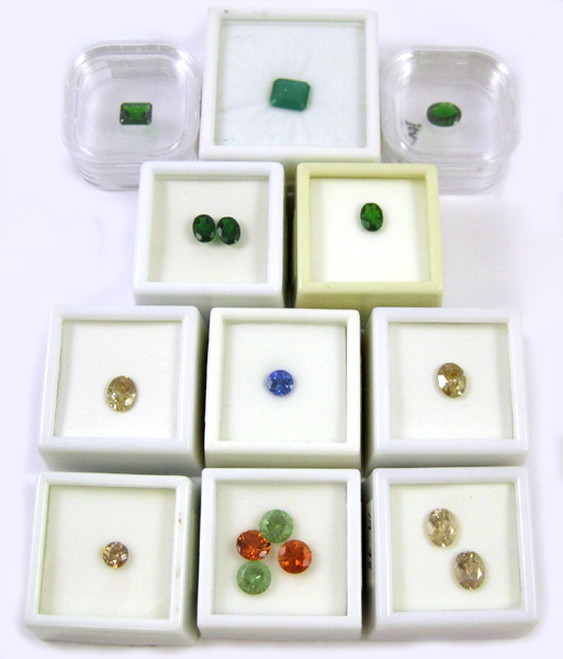 Appraisal: COLLECTION OF SIXTEEN UNSET GEMSTONES including one round-cut tanzanite one