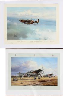 Appraisal: ROBERT TAYLOR AVIATION PRINTS TWO ROBERT TAYLOR AVIATION PRINTS TWO