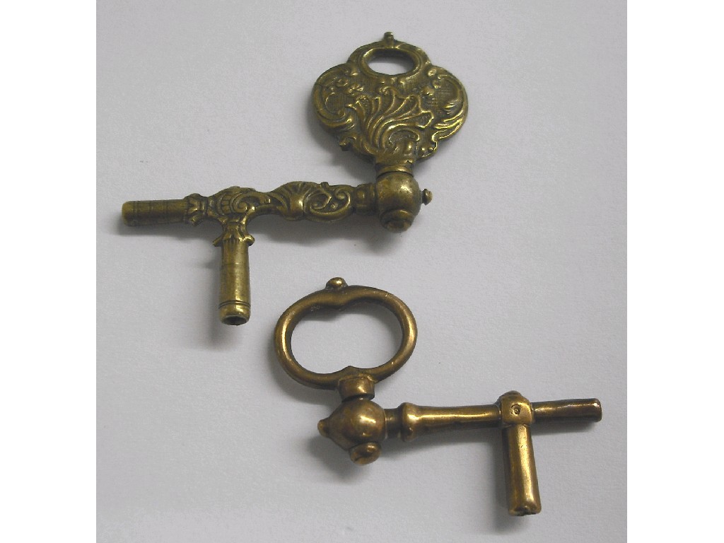 Appraisal: Georgian gilt crank double ended pocket watch key mm together