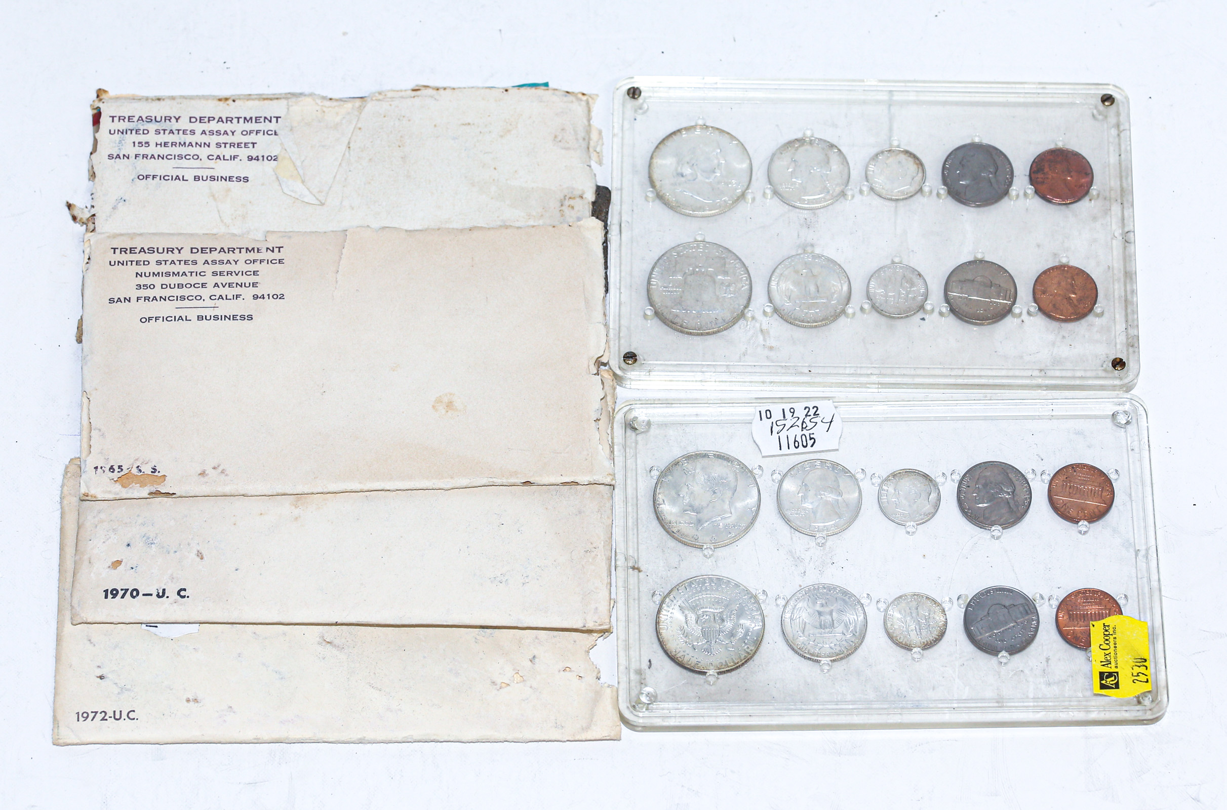 Appraisal: SIX MINT SETS THREE WITH SILVER and double sets P