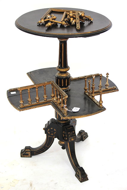 Appraisal: A LATE VICTORIAN EBONISED AND PARCEL GILT READING STAND with