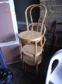 Appraisal: THREE MODERN CANED BENTWOOD CHAIRS