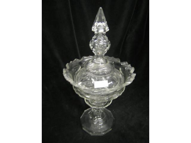 Appraisal: Cut Crystal Covered Compote th century