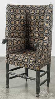 Appraisal: Contemporary country ''make-do'' wing chair overall - '' h Provenance