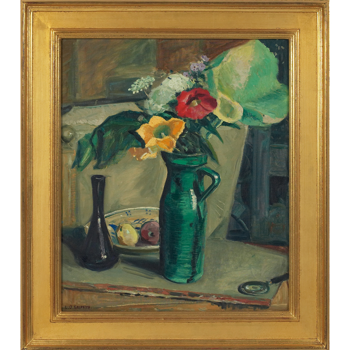 Appraisal: Louis Oscar Griffith American - ''Pumpkin Flowers '' c oil