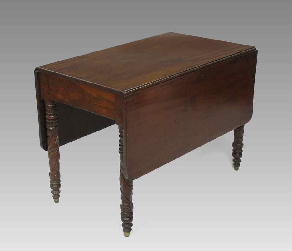 Appraisal: FEDERAL MAHOGANY DROP LEAF TABLE Mid Atlantic th C Carved