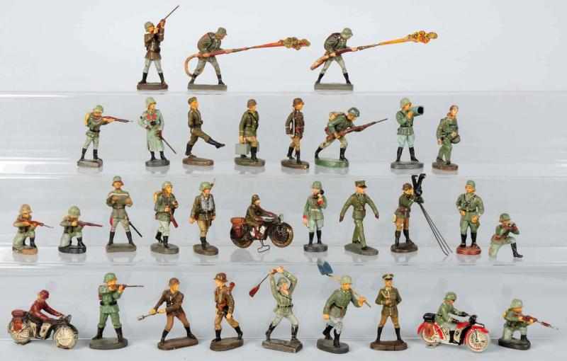 Appraisal: Lineol Elastolin Miscellaneous Toy Soldiers Includes approximately figures and three