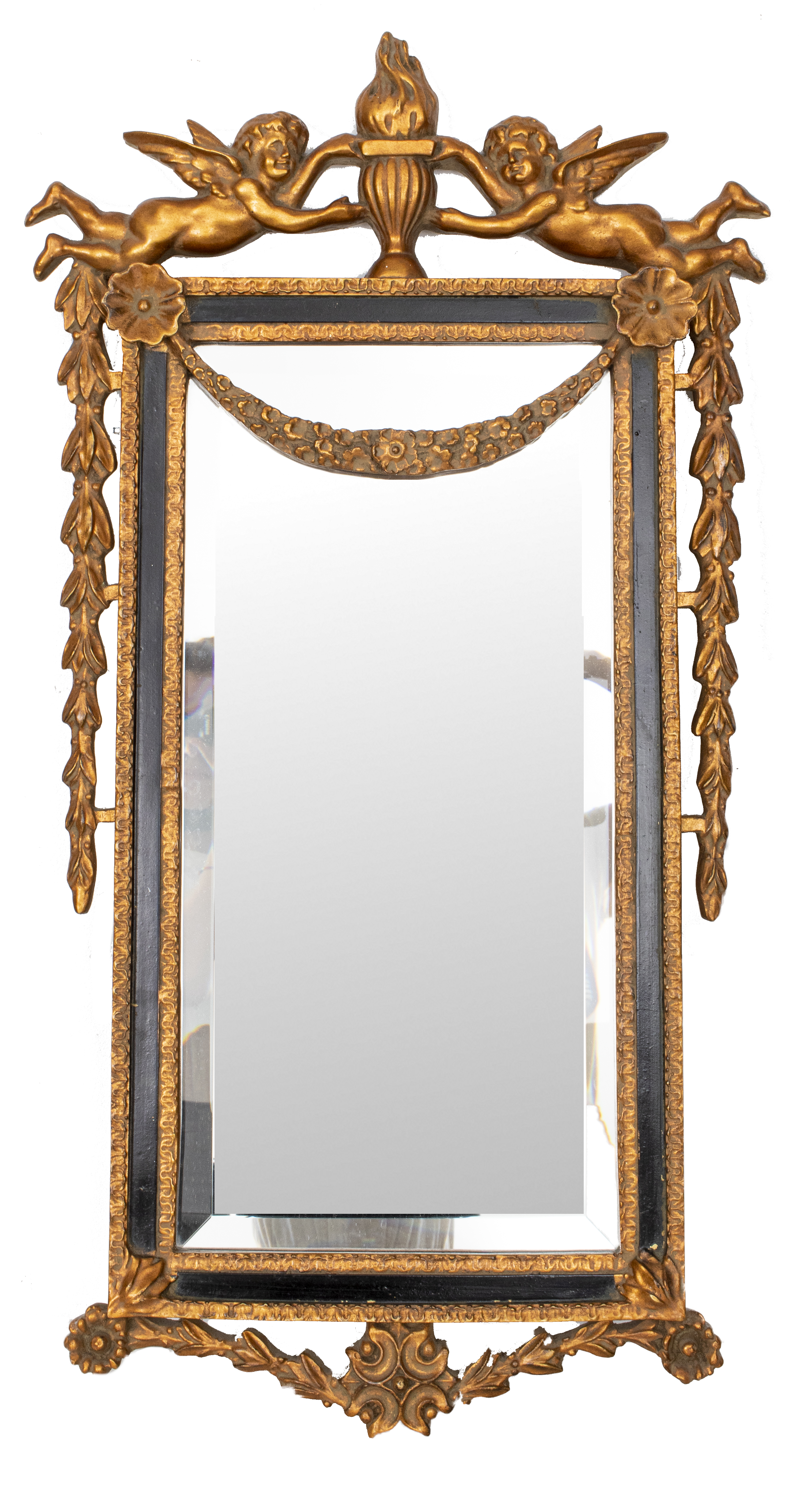 Appraisal: NEOCLASSICAL STYLE GILTWOOD MIRROR Neoclassical style giltwood wall mirror the