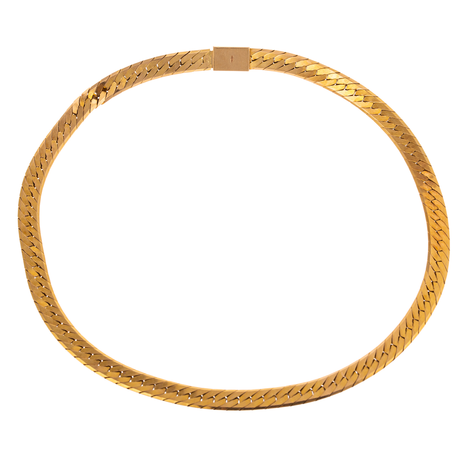 Appraisal: A WIDE ITALIAN K YELLOW GOLD HERRINGBONE CHAIN K yellow