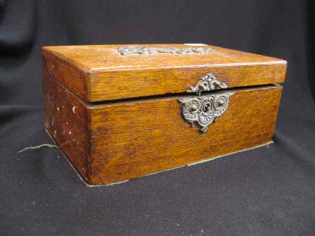 Appraisal: Victorian Cigar Box oak with fancy metalwork '' x ''