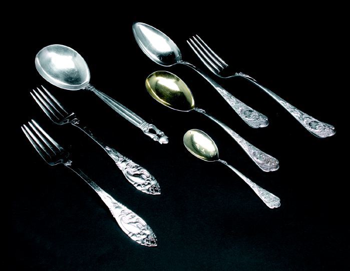 Appraisal: Pair of Norwegian Silver Dinner Forks second quarter th century