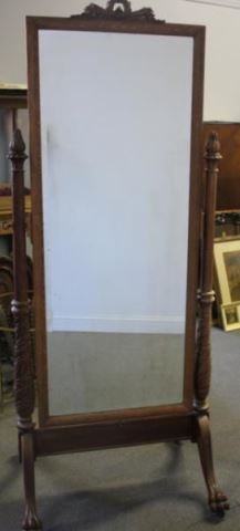 Appraisal: French Oak Cheval Mirror From a New Rochelle NY estate