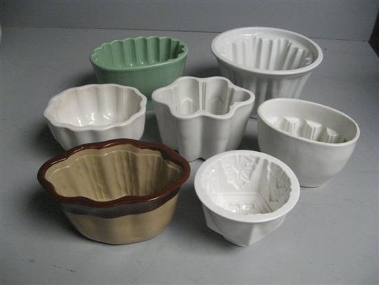 Appraisal: Seven Victorian and later white and coloured ceramic jelly moulds