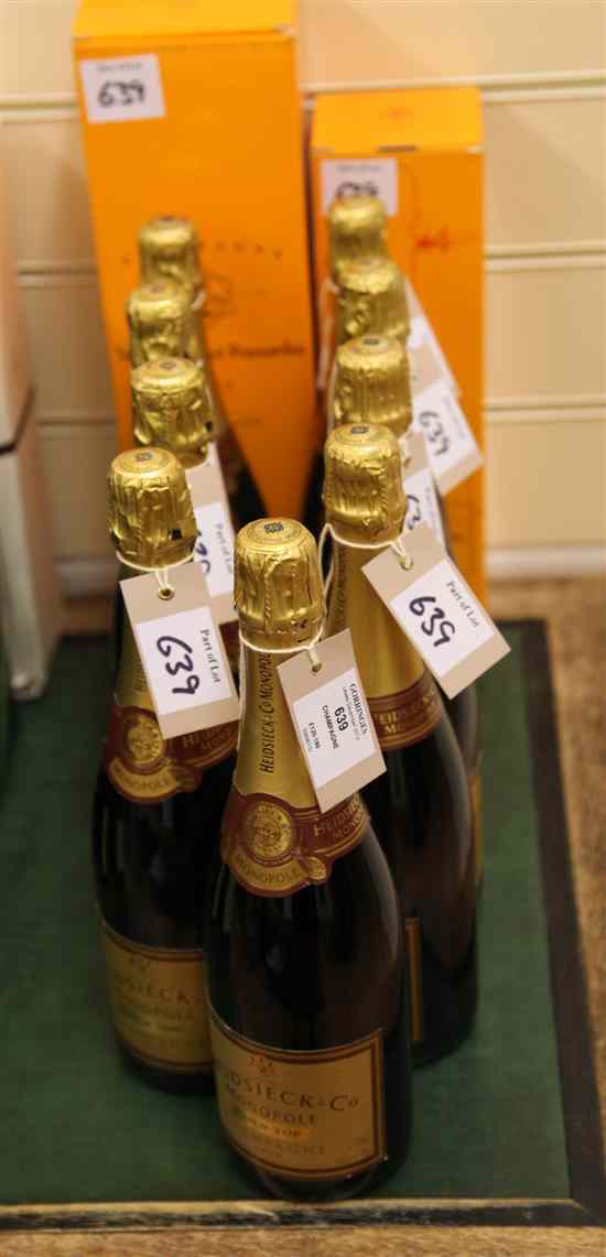 Appraisal: Eleven bottles equivalent of champagne including nine Heidsieck Co Monopole