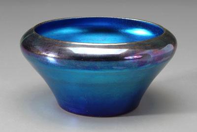 Appraisal: Tiffany favrile bowl iridescent blue base marked L C Tiffany-Favrile