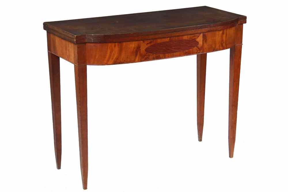 Appraisal: CARD TABLE - Mahogany Hepplewhite elliptical front card table ca