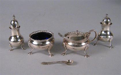 Appraisal: Six English sterling silver table articles Each in the Georgian