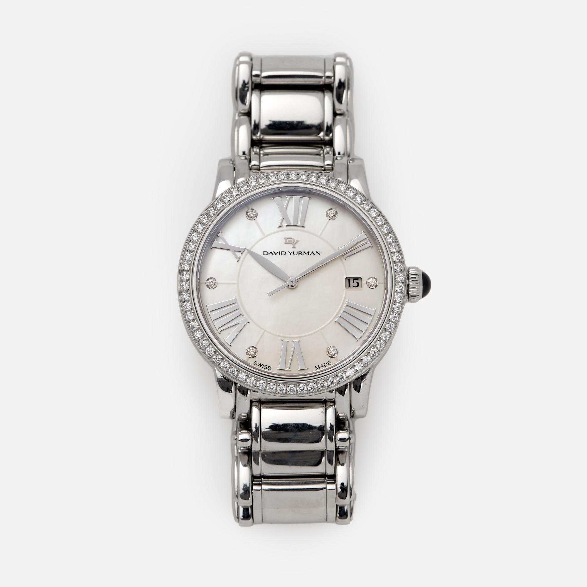 Appraisal: DAVID YURMAN CLASSIC T WATCH WITH DIAMOND BEZEL A David