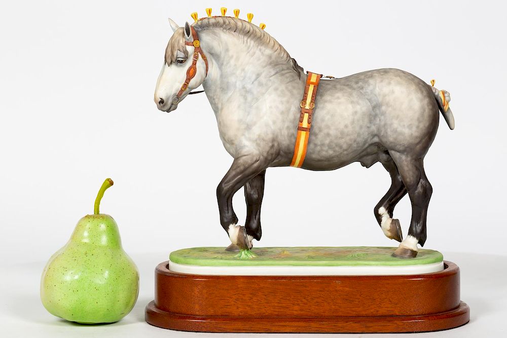 Appraisal: Royal Worcester Percheron Stallion w Base Doris Lindner for Royal