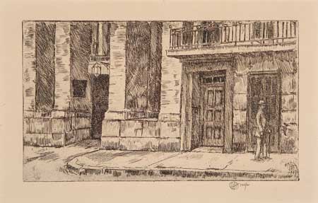 Appraisal: CHILDE HASSAM General Jackson's House New Orleans Etching x mm