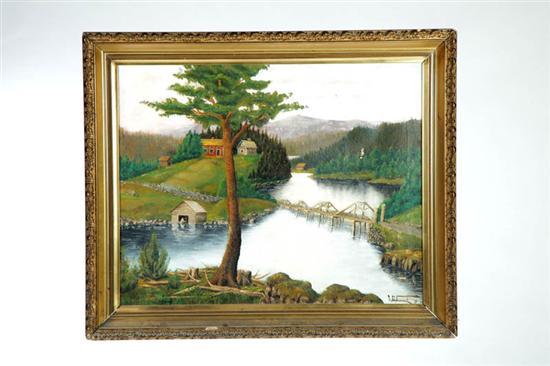 Appraisal: LANDSCAPE AMERICAN SCHOOL ND HALF- TH CENTURY Oil on canvas