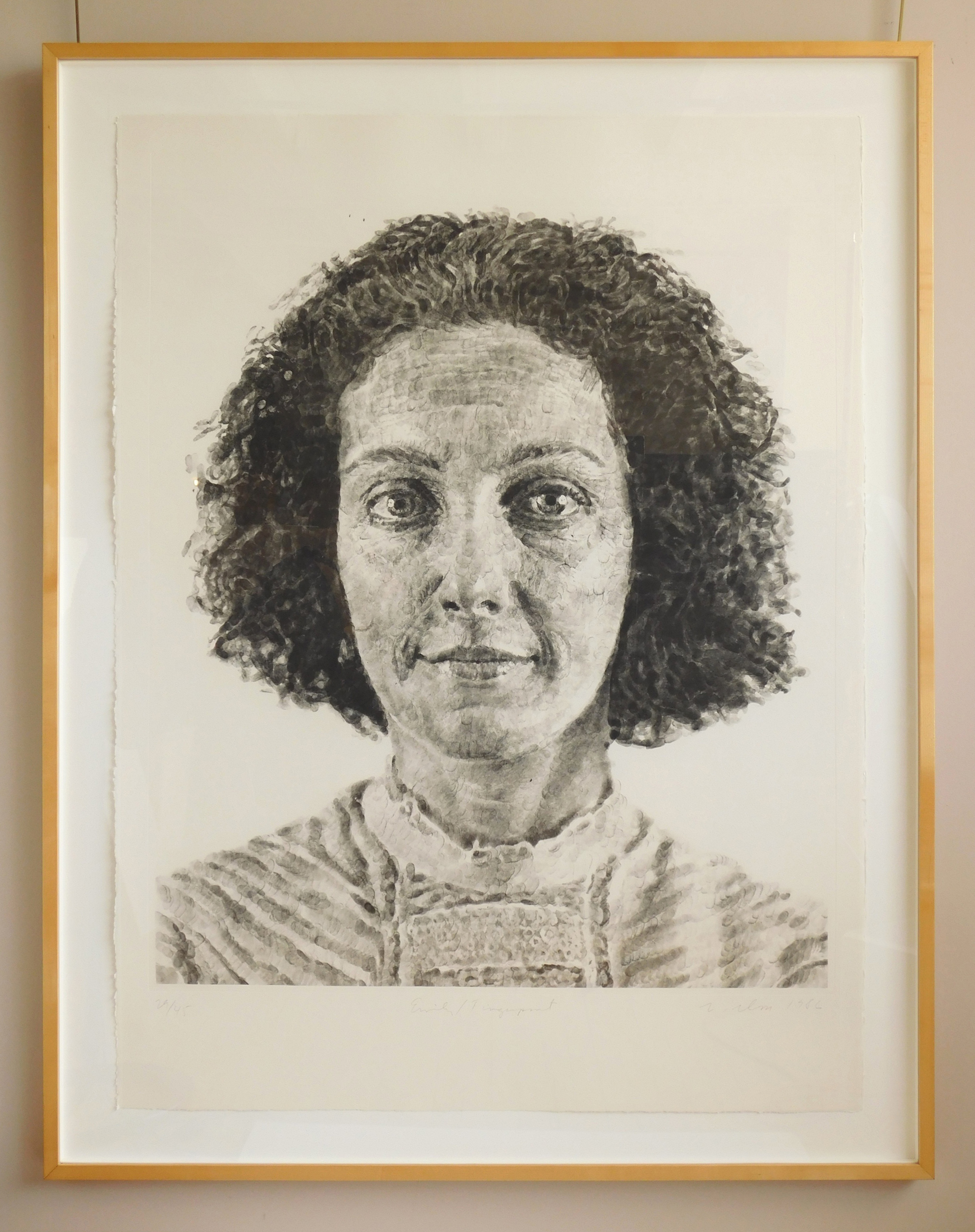 Appraisal: Chuck Close American - ''Emily Fingerpaint''- direct gravure with silk