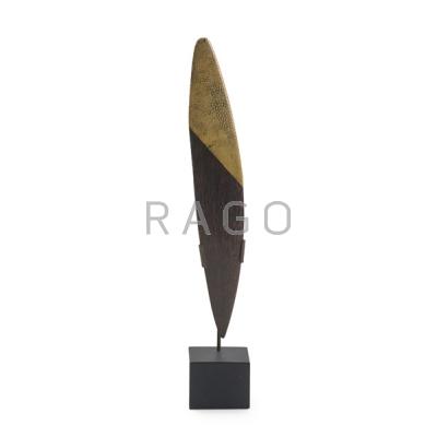 Appraisal: DOMINIQUE Sculptural letter opener on stand France s Rosewood shagreen