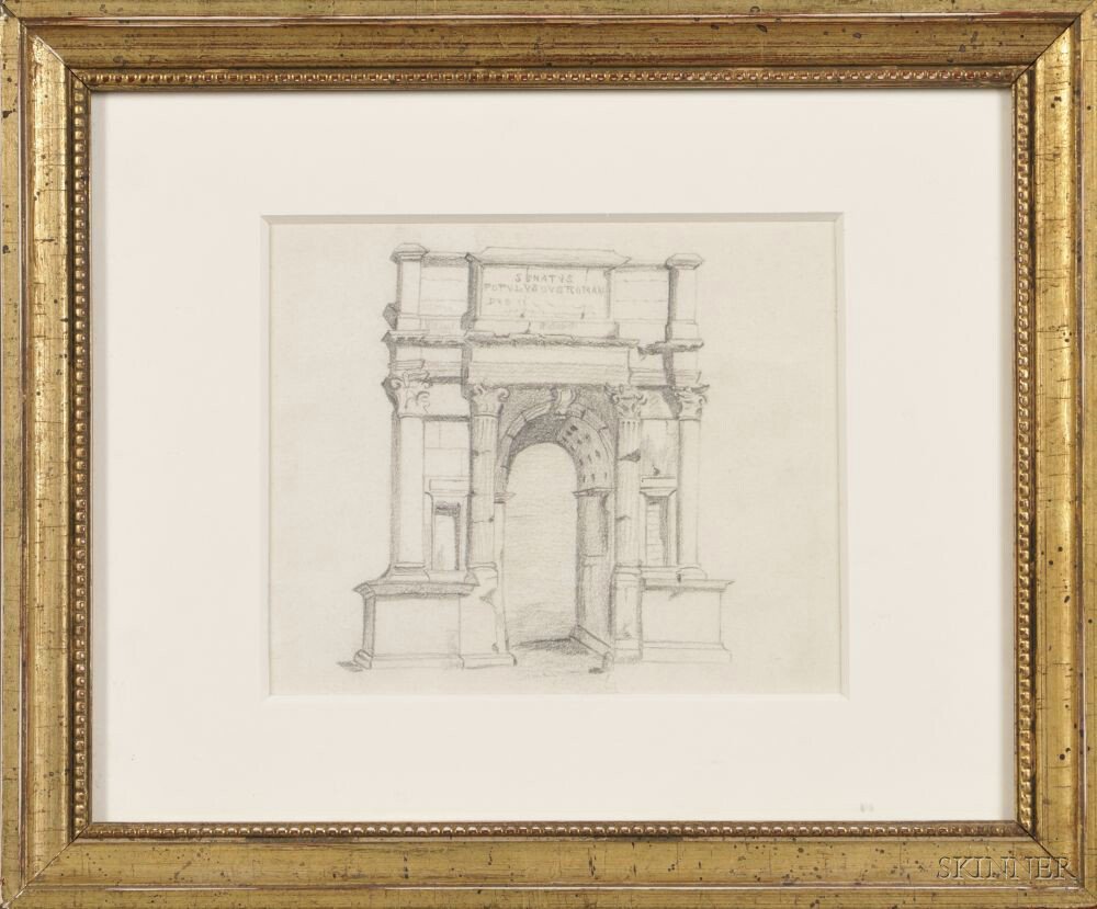 Appraisal: British School th Century View of the Arch of Titus