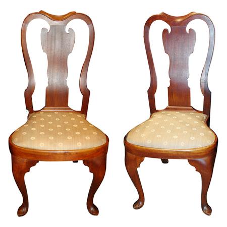 Appraisal: Pair of Queen Anne Style Mahogany Side Chairs Estimate nbsp