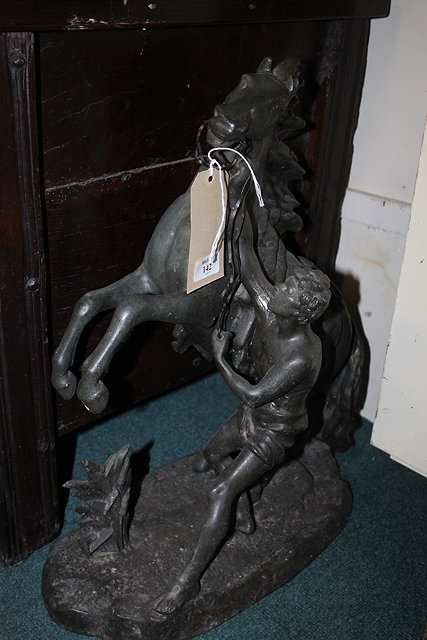 Appraisal: A PAIR OF LARGE VICTORIAN SPELTER MODELS OF MARLEY HORSES