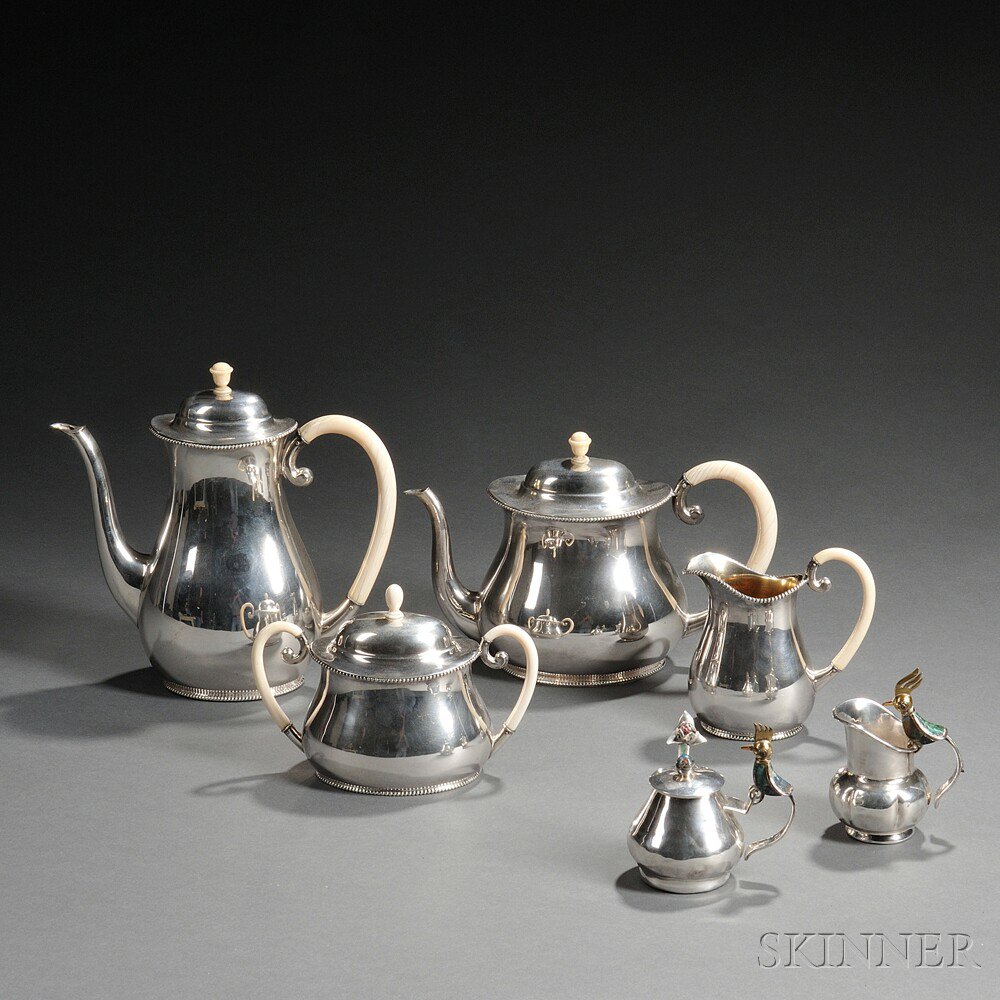 Appraisal: Four-piece Wilhelm Binder Silver Tea Service Germany late th early