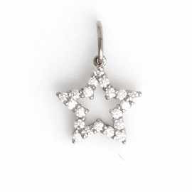 Appraisal: A platinum twenty diamond set star shaped charm by Tiffany