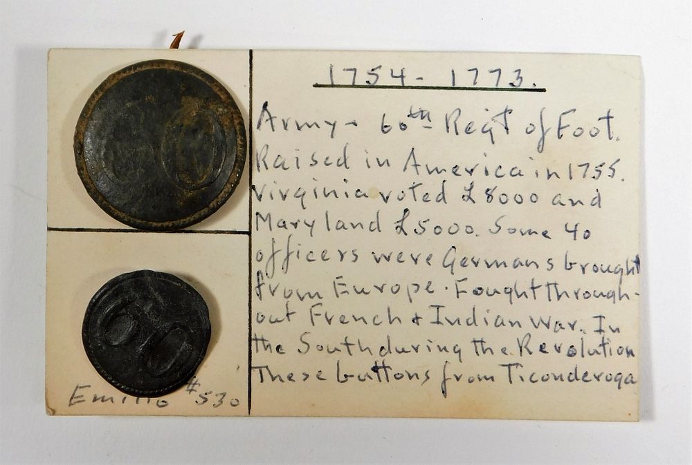 Appraisal: Two th Regiment of Foot Buttons England C - A