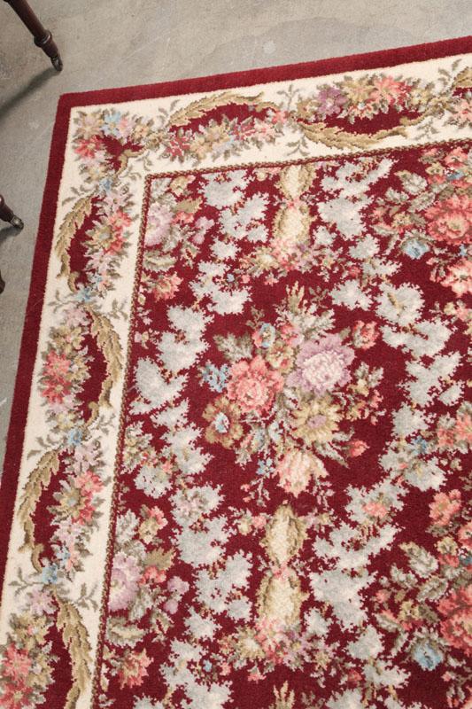 Appraisal: ROOM SIZE RUG Oriental style rug having a cream border