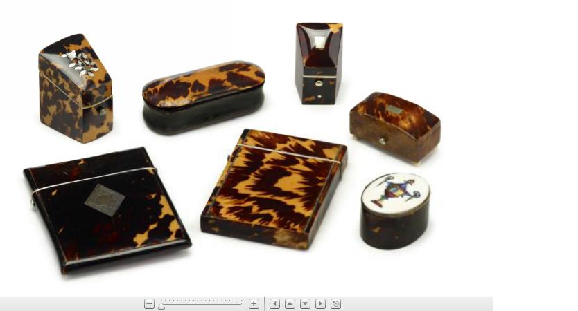 Appraisal: Group of miniature tortoiseshell boxes th century