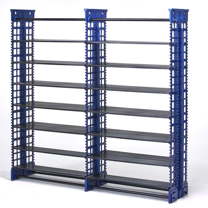 Appraisal: INDUSTRIAL Cast iron shelving unit with adjustable shelves from the