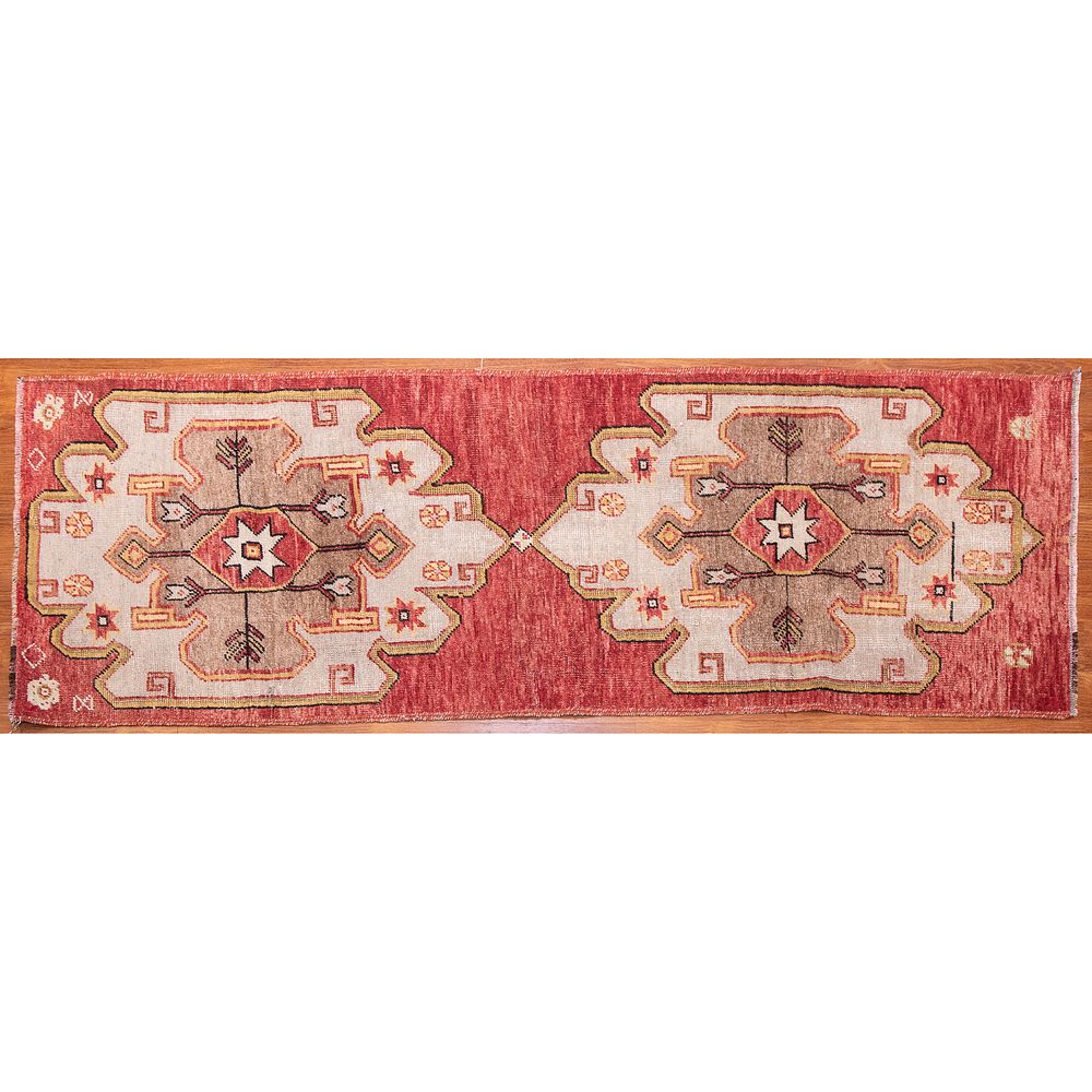 Appraisal: Semi-Antique Oushak Runner Turkey x Second quarter- th century hand-knotted