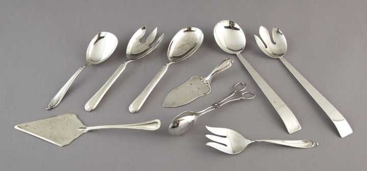 Appraisal: Nine-Piece Group of Silverplate Serving Items consisting of a large