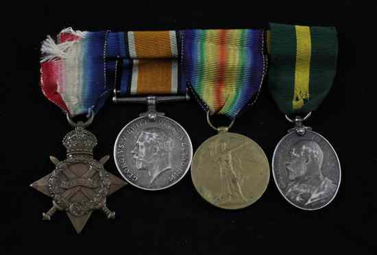 Appraisal: A WWI trio with Territorial Efficiency medal to Spr E