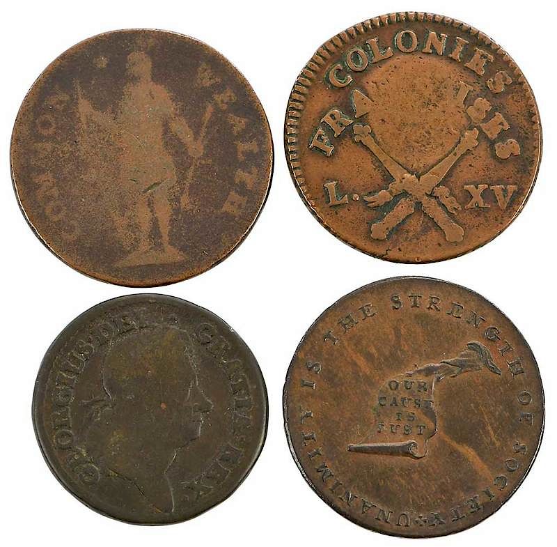 Appraisal: Group of Colonial and Post Colonial Copper Coins total coins